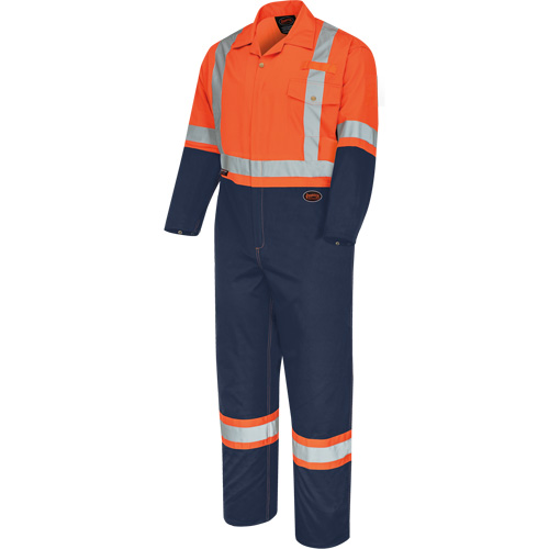 5514BBT Combinaison de s&eacute;curit&eacute; 2 tons avec fermeture &agrave; glissi&egrave;re, 40 (grand taille), Orange haute visibilit&eacute;/Bleu marin Distribution Industrielle GC