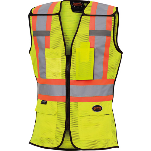 489 Veste de s&eacute;curit&eacute; d&eacute;tachable haute visibilit&eacute;, Jaune lime haute visibilit&eacute;, T-petit, Polyester Distribution Industrielle GC