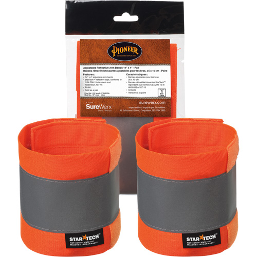 140A Brassard r&eacute;fl&eacute;chissant ajustable orange haute visibilit&eacute; de 14" X 4" Distribution Industrielle GC