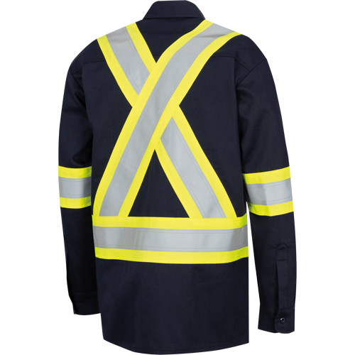 7742SF FR-TECH&reg; High-Visibility 88/12 Arc-Rated Safety Shirt, Small, Navy Blue Distribution Industrielle GC