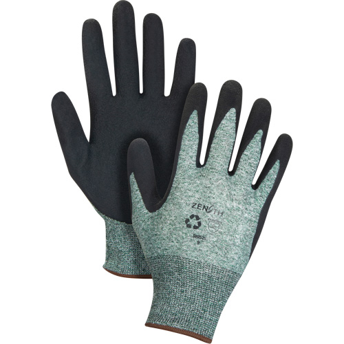 Gants &eacute;cologiques enduits &agrave; prise cr&ecirc;p&eacute;e, 10, R&ecirc;vetement Mousse de latex, Calibre 15, Enveloppe en Nylon/rPET Distribution Industrielle GC