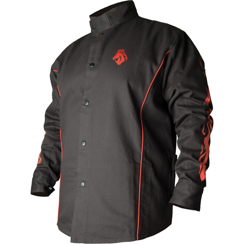 Veste de soudage BSX ignifuge profil&eacute;, Coton, T-Grand, Noir Distribution Industrielle GC