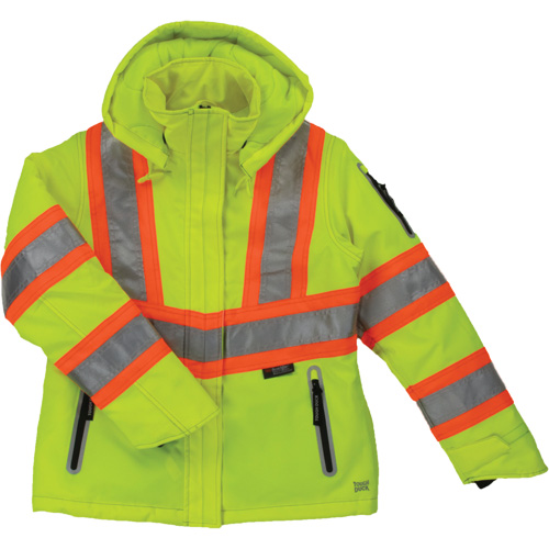 Womens Insulated Flex Safety Jacket, Polyester, High Visibility Lime-Yellow, X-Large Distribution Industrielle GC