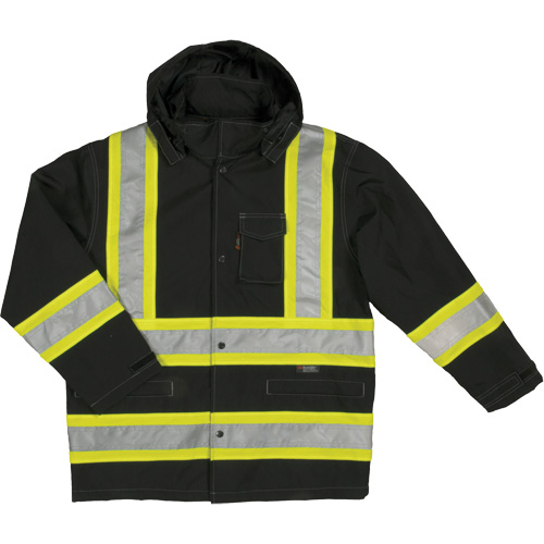 Manteau de s&eacute;curit&eacute; imperm&eacute;able en tissu ind&eacute;chirable Ripstop, Polyester, T-petit, Noir Distribution Industrielle GC