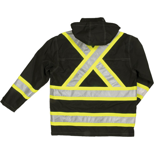 Manteau de s&eacute;curit&eacute; imperm&eacute;able en tissu ind&eacute;chirable Ripstop, Polyester, T-petit, Noir Distribution Industrielle GC