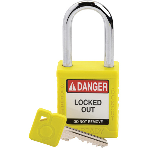 Velocity Lockout Padlock, Yellow, Keyed Different, Nylon, 1-1/2" Width Distribution Industrielle GC