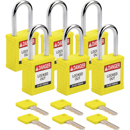 Velocity Lockout Padlocks, Yellow, Keyed Alike, Nylon, 1-1/2" Width Distribution Industrielle GC