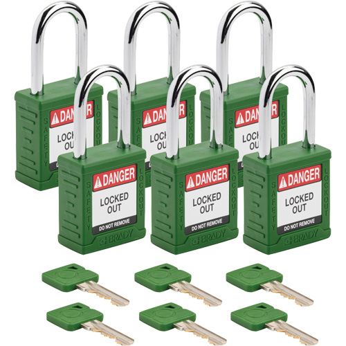 Velocity Lockout Padlocks, Green, Keyed Alike, Nylon, 1-1/2" Width Distribution Industrielle GC
