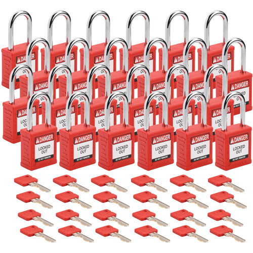 Velocity Lockout Padlocks, Red, Keyed Alike, Nylon, 1-1/2" Width Distribution Industrielle GC