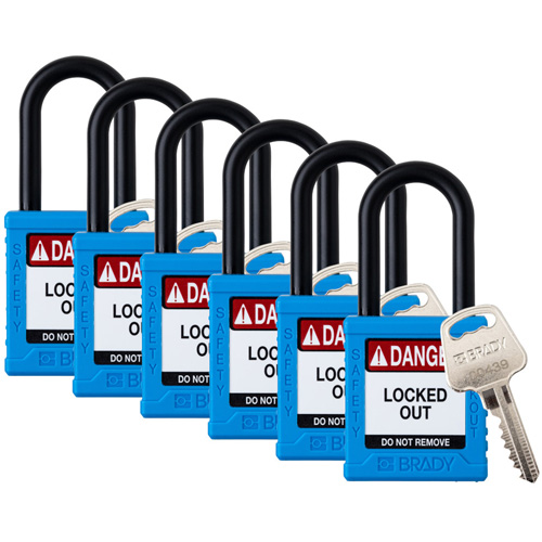 Velocity Lockout Padlocks, Blue, Keyed Alike, Nylon, 1-1/2" Width Distribution Industrielle GC