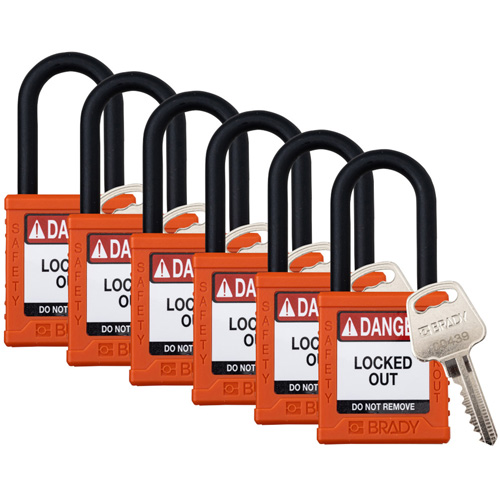 Velocity Lockout Padlocks, Orange, Keyed Alike, Nylon, 1-1/2" Width Distribution Industrielle GC
