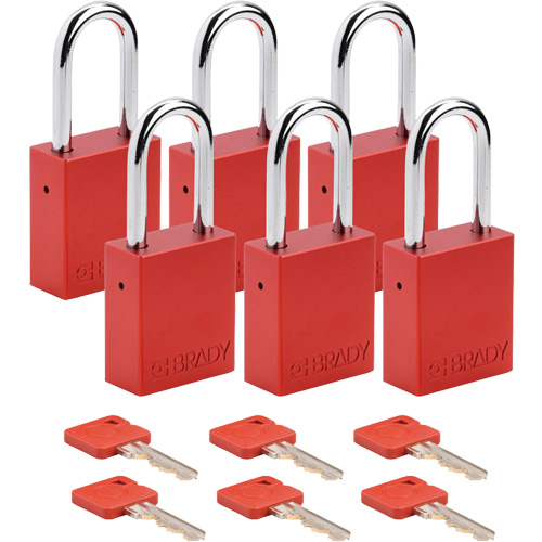 Cadenas de s&eacute;curit&eacute;, Cadenas de s&eacute;curit&eacute;, Cl&eacute;s diff&eacute;rentes, Aluminium, Largeur de 1-1/2" Distribution Industrielle GC