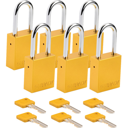 Cadenas de s&eacute;curit&eacute;, Cadenas de s&eacute;curit&eacute;, Cl&eacute;s identiques, Aluminium, Largeur de 1-1/2" Distribution Industrielle GC