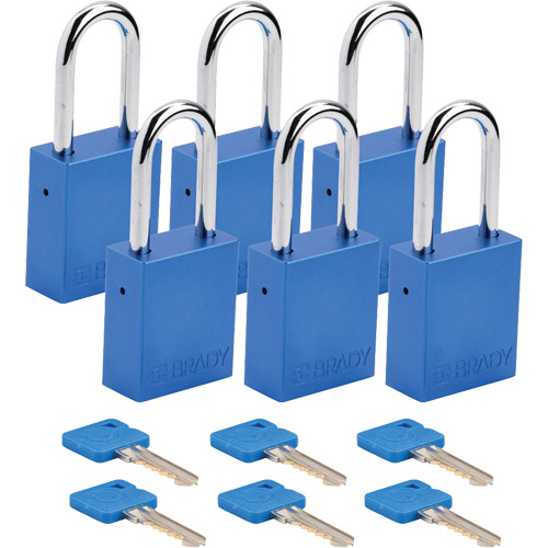 Cadenas de s&eacute;curit&eacute;, Cadenas de s&eacute;curit&eacute;, Cl&eacute;s diff&eacute;rentes, Aluminium, Largeur de 1-1/2" Distribution Industrielle GC