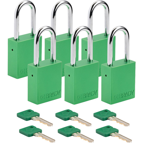 Cadenas de s&eacute;curit&eacute;, Cadenas de s&eacute;curit&eacute;, Cl&eacute;s diff&eacute;rentes, Aluminium, Largeur de 1-1/2" Distribution Industrielle GC