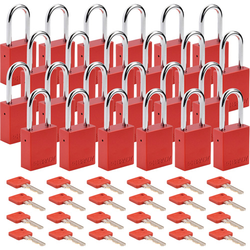 Cadenas de s&eacute;curit&eacute;, Cadenas de s&eacute;curit&eacute;, Cl&eacute;s diff&eacute;rentes, Aluminium, Largeur de 1-1/2" Distribution Industrielle GC
