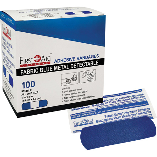 Bandages, Rectangulaire/carr&eacute;e, 3", Tissu d&eacute;tectable, St&eacute;rile Distribution Industrielle GC