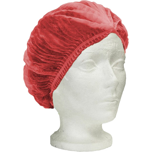 RONCO Care Pleated Bouffant Cap, Polypropylene, 24", Red Distribution Industrielle GC