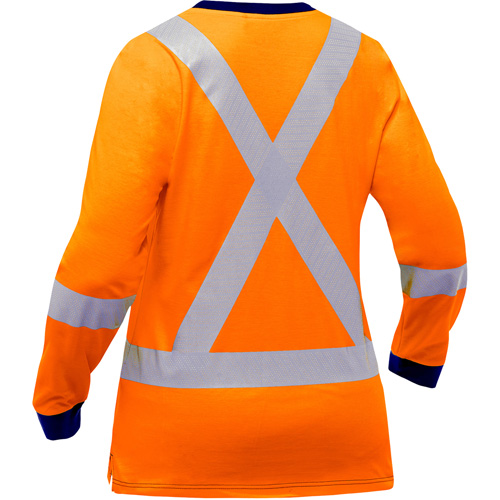 Chemise &agrave; manches longues et X au dos Bisley pour femmes, Poly-coton, Petit, Orange haute visibilit&eacute; Distribution Industrielle GC