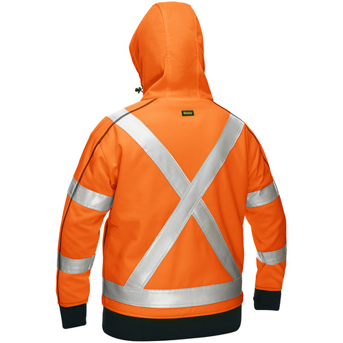 Bisley&reg; X-Back Women's Contoured Full Zip Hooded Sweatshirt with Sherpa Lining, Small, High Visibility Orange Distribution Industrielle GC