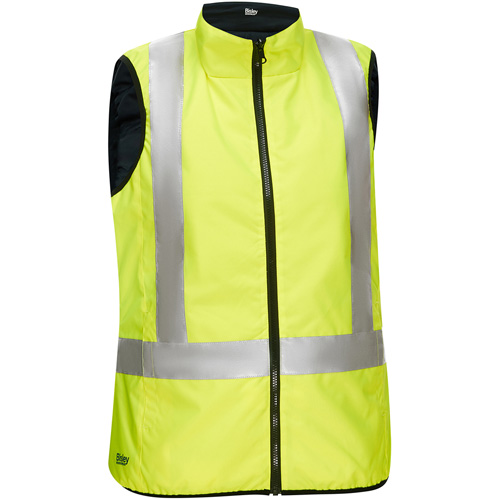 Veste bouffante, enveloppante et r&eacute;versible avec X au dos Bisley pour femmes, Jaune lime haute visibilit&eacute;, Petit, Polyester Distribution Industrielle GC