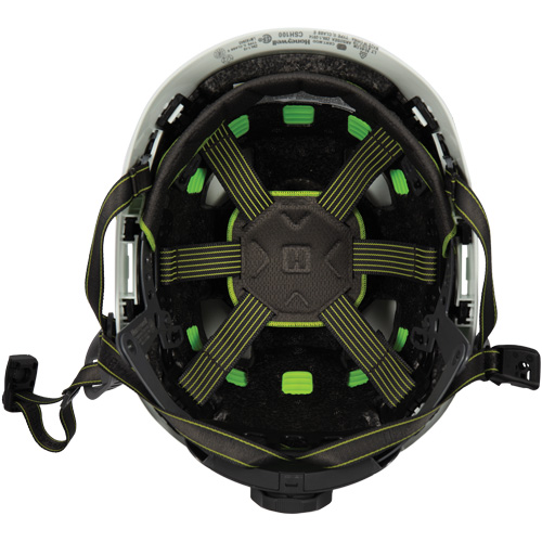 Casque de s&eacute;curit&eacute; d'escalade Fibre Metal, R&eacute;pond aux normes CSA type 2, Suspension Rochet, Non ventil&eacute; Distribution Industrielle GC