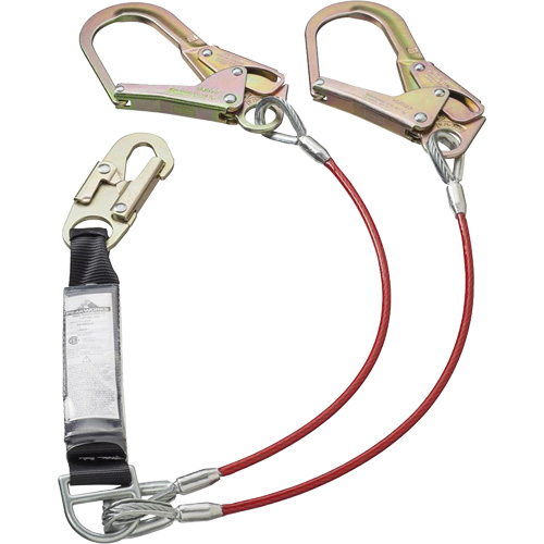SA-55522-4 PVC-Coated Shock Absorbing Lanyard, 4', Form Hook Center, Snap Hook Leg Ends, Galvanized Steel Distribution Industrielle GC