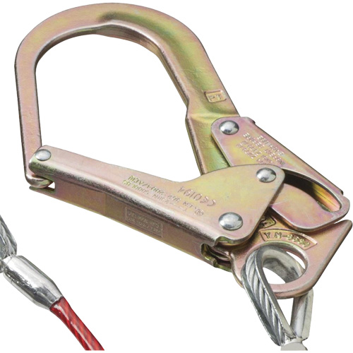 SA-55522-4 PVC-Coated Shock Absorbing Lanyard, 4', Form Hook Center, Snap Hook Leg Ends, Galvanized Steel Distribution Industrielle GC