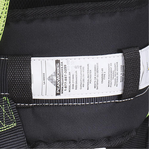 FBH10000E1020-S  Contractor Series Safety Harness with Positioning Belt, CSA Certified, Class AEP, Small Distribution Industrielle GC