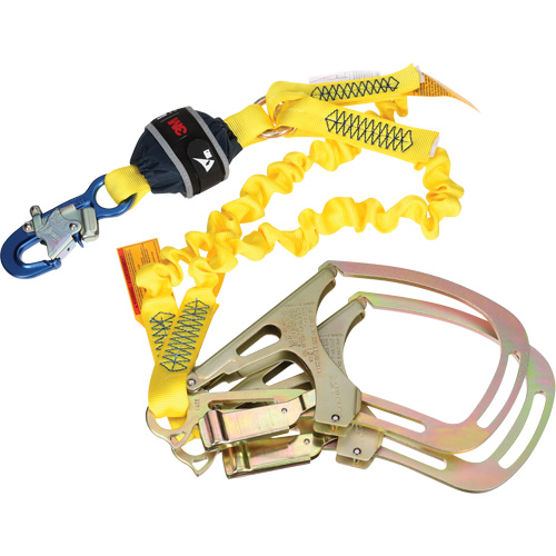 Twin-Leg Stretch Web Shock-Absorbing Lanyard, 6', Rebar Hook Center, Snap Hook Leg Ends Distribution Industrielle GC