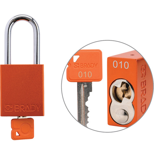 Cadenas de verrouillage de s&eacute;curit&eacute; Velocity Plus, Orange, Cl&eacute;s identiques, Aluminium, Largeur de 1-1/2" Distribution Industrielle GC