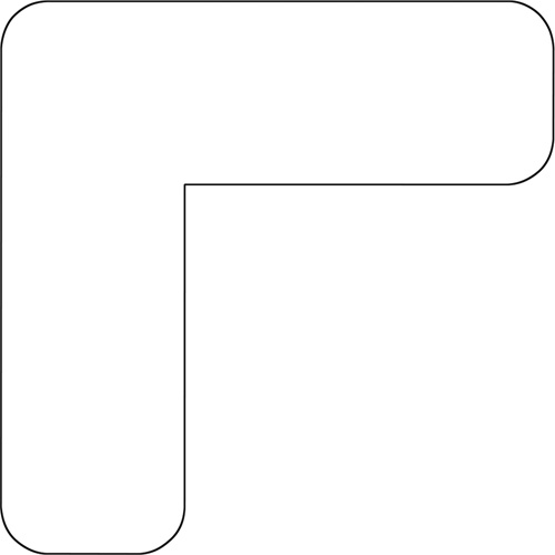 Floor Marking Shapes, L, 7" L x 3.5" W, White, Vinyl Distribution Industrielle GC