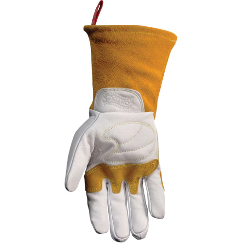Gants de soudeur TIG/MIG de premi&egrave;re qualit&eacute; avec dos en cuir de vache refendue isol&eacute;es et ignifug&eacute;s Caiman, Cuir fleur de ch&egrave;vre, Taille T-Grand Distribution Industrielle GC