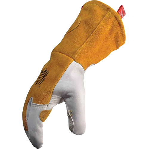 Gants de soudeur TIG/MIG de premi&egrave;re qualit&eacute; avec dos en cuir de vache refendue isol&eacute;es et ignifug&eacute;s Caiman, Cuir fleur de ch&egrave;vre, Taille T-Grand Distribution Industrielle GC