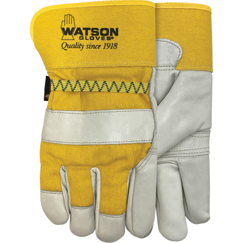 Gants doubl&eacute;s combin&eacute;s en cuir 94003i , Grand, Paume en Cuir fleur de vache, Molleton Distribution Industrielle GC