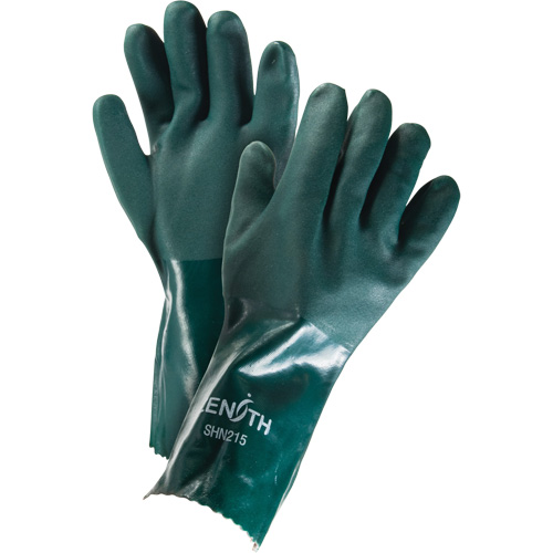 Double Dipped Green Gloves, 14" L, PVC, Cotton Jersey Inner Lining, 70-mil Distribution Industrielle GC