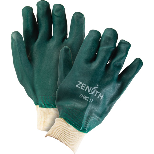 Double Dipped Green Gloves, 10" L, PVC, Cotton Jersey Inner Lining, 70-mil Distribution Industrielle GC