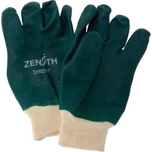 Double Dipped Green Gloves, 10" L, PVC, Cotton Jersey Inner Lining, 70-mil Distribution Industrielle GC