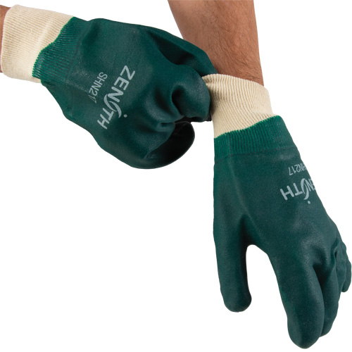 Double Dipped Green Gloves, 10" L, PVC, Cotton Jersey Inner Lining, 70-mil Distribution Industrielle GC