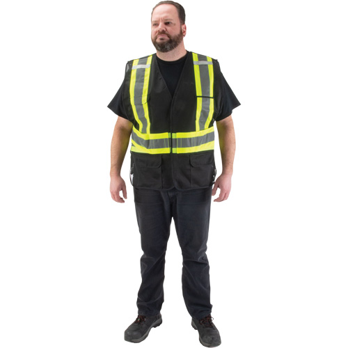 Veste d'arpenteur conforme aux normes de la CSA, Noir, Moyen, Polyester Distribution Industrielle GC