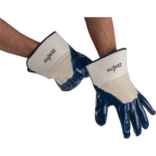 Gants &agrave; poignet de s&eacute;curit&eacute; de poids lourd, 11/2T-Grand, R&ecirc;vetement Nitrile, Enveloppe en Coton Distribution Industrielle GC