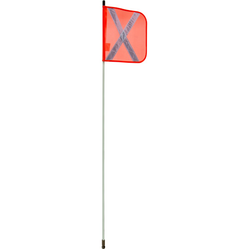 Tige de s&eacute;curit&eacute; robuste, Fixation Filet&eacute;, Hauteur 5', Orange avec X r&eacute;fl&eacute;chissant Distribution Industrielle GC