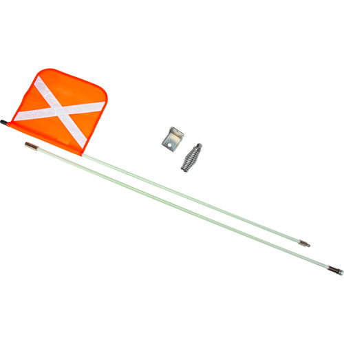 Tige de s&eacute;curit&eacute; robuste, Fixation Filet&eacute;, Hauteur 8', Orange avec X r&eacute;fl&eacute;chissant Distribution Industrielle GC