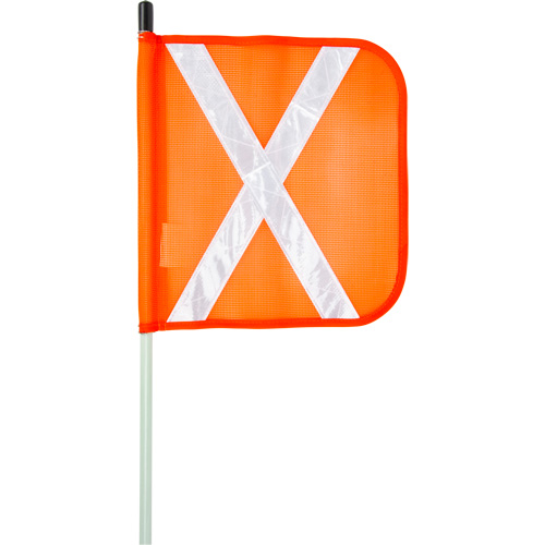 Tige de s&eacute;curit&eacute; robuste, Fixation Filet&eacute;, Hauteur 5', Orange avec X r&eacute;fl&eacute;chissant Distribution Industrielle GC