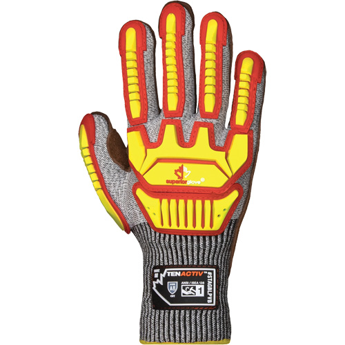 TenActiv STAGBLPVB Impact Gloves, Large, Cowhide Palm, Knit Wrist Cuff Distribution Industrielle GC