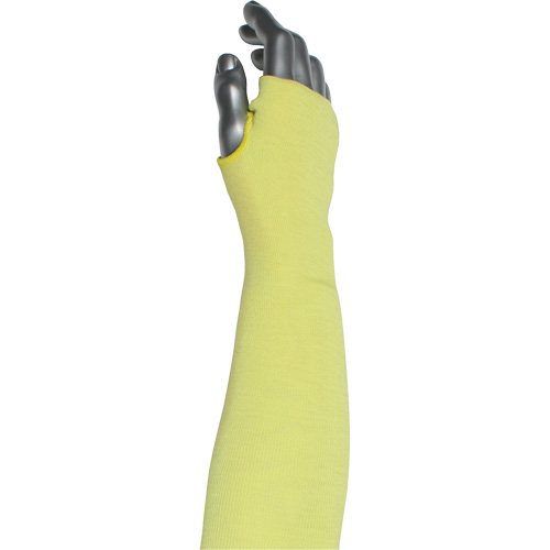 Manchette r&eacute;sistante &agrave; la coupe &agrave; pli unique Kut Gard avec ouverture pour le pouce, Aramide/ATA, 10", ASTM ANSI niveau A4, Jaune Distribution Industrielle GC