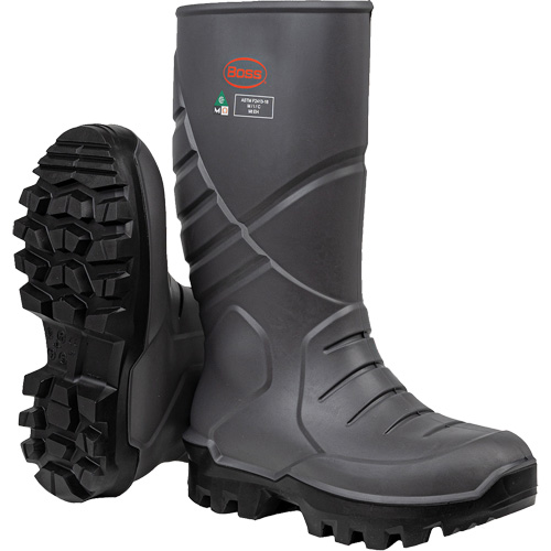 Bottes de s&eacute;curit&eacute; int&eacute;grales Boss avec semelle interm&eacute;diaire et prot&egrave;ge-m&eacute;tatarse interne, Polyur&eacute;thane thermique, Embout Acier, Semelle R&eacute;sistant aux perforations, Pointure 6 Distribution Industrielle GC