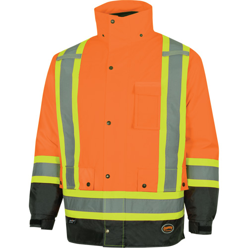 Parka de s&eacute;curit&eacute; d'hiver imperm&eacute;able 7-en-1 5056 Pioneer Yukon, Polyester, Noir/Orange haute visibilit&eacute;, T-petit Distribution Industrielle GC