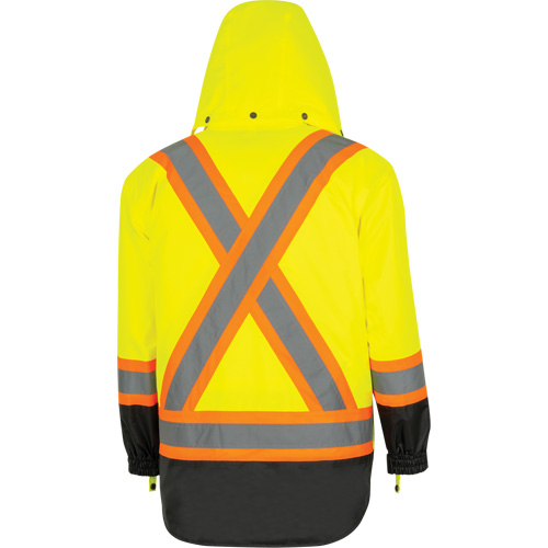 Parka de s&eacute;curit&eacute; d'hiver imperm&eacute;able 7-en-1 5057 Pioneer Yukon, Polyester, Noir/Jaune lime haute visibilit&eacute;, T-petit Distribution Industrielle GC