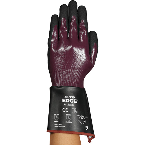 EDGE&reg; 48-939 Gauntlet Gloves, Size 6, 13 Gauge, Nitrile Coated, Polyester/HPPE/Spandex Shell, ASTM ANSI Level A4 Distribution Industrielle GC